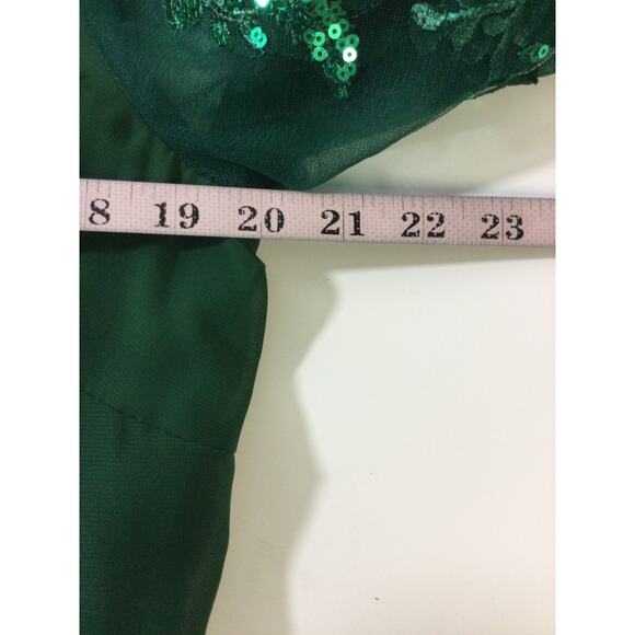 MOTHER OF BRIDE 16 2X plus green sequin ruffle formal party knee dress NEW B149 - Picture 4 of 6